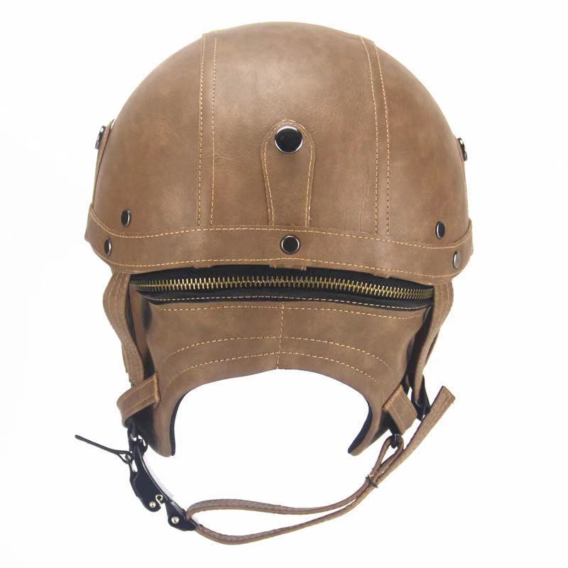 Leather Motor Helmet-xinru shop