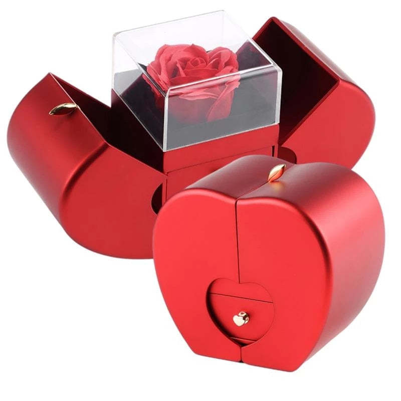 Mother's Day Gift Wedding Ring Box Rose Flower  Box Necklace-xinru
