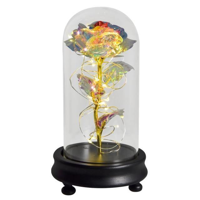 Colorful LED Crystal Glass Rose Lantern-xinru