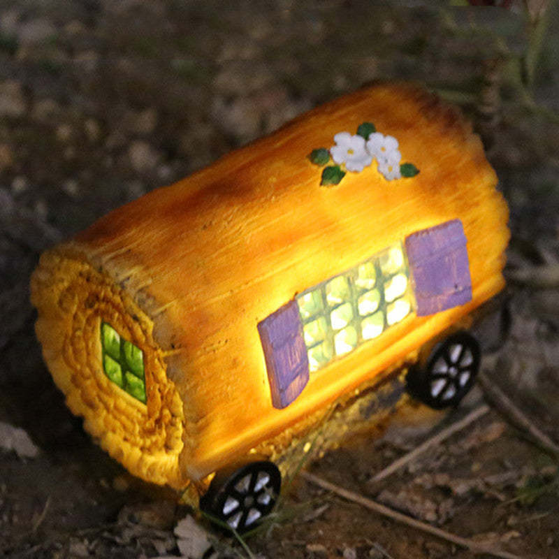 Creative Interesting Car Shape Led Resin Decorative Solar Light-xinru