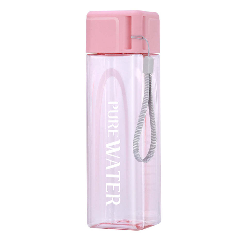 Water Bottle Outdoor Portable 450ml Water Cup Square Plastic Sports Drink Bottle-xinru