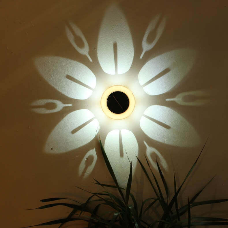 Solar Flower Pattern LED Outdoor Wall Patio Lawn Decorative Light-xinru