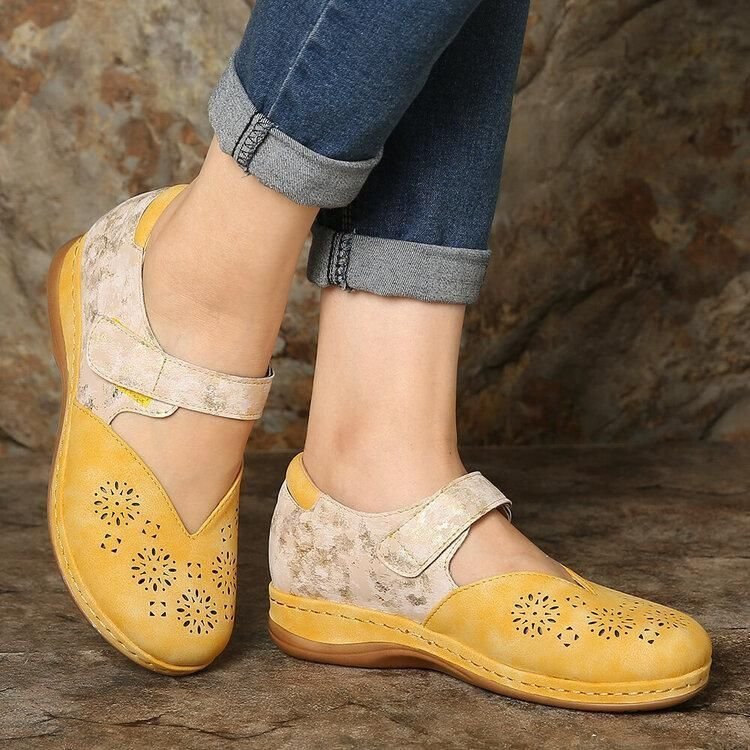 Leather Orthopedic Women Slip On Shoes Vintage Sandals-xinru shop