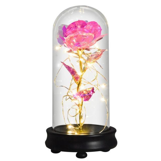Colorful LED Crystal Glass Rose Lantern-xinru