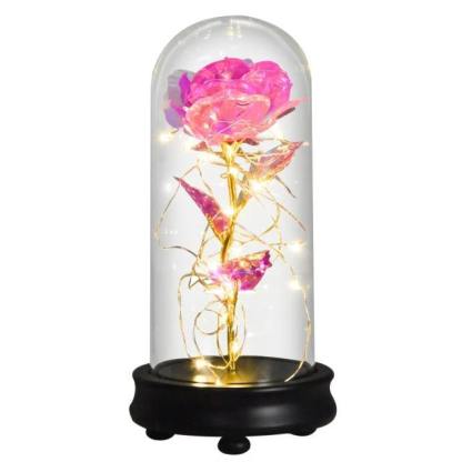 Colorful LED Crystal Glass Rose Lantern-xinru