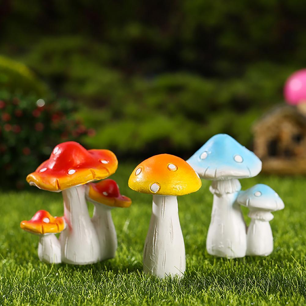 Desktop Ornament Realistic Looking Creative Resin Mini Artificial Mushroom Statue-xinru