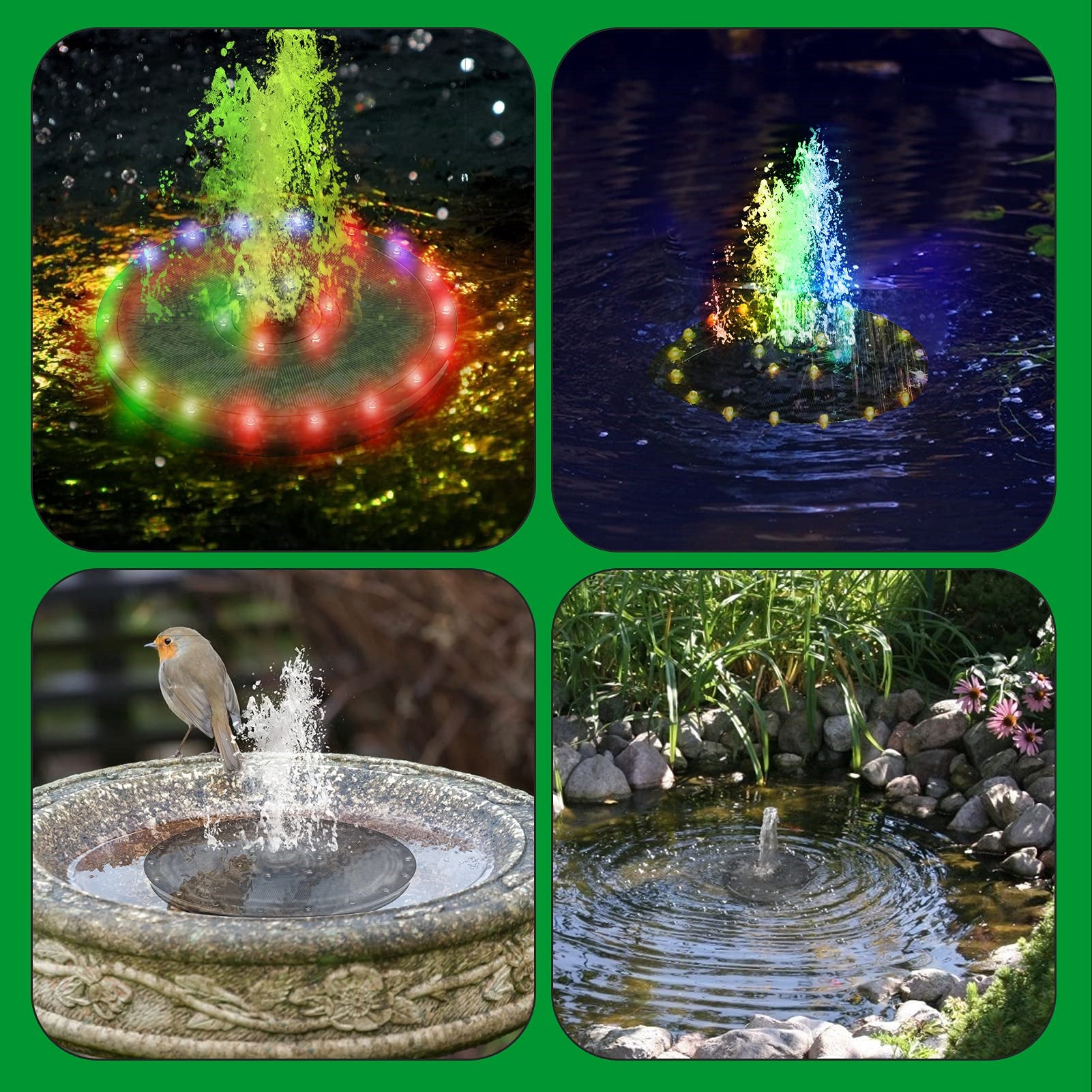 Floating Solar Bird Bath Fountain Kit Lamp-xinru