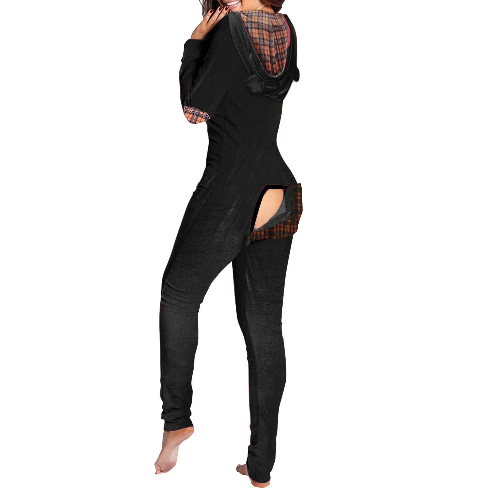 Unisex Bear Rompers Hooded Button Back Flap-xinru