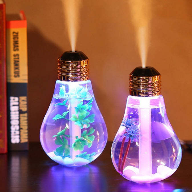 Lucky Clover Color Changing  Light Bulb Shaped Humidifier-xinru