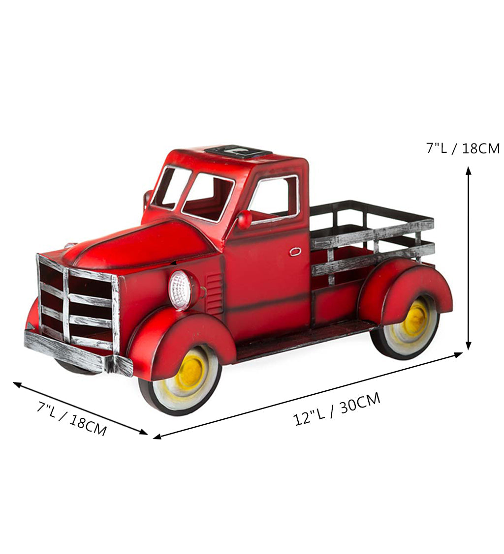 Retro Style Solar Pickup Truck Garden Decoration-xinru