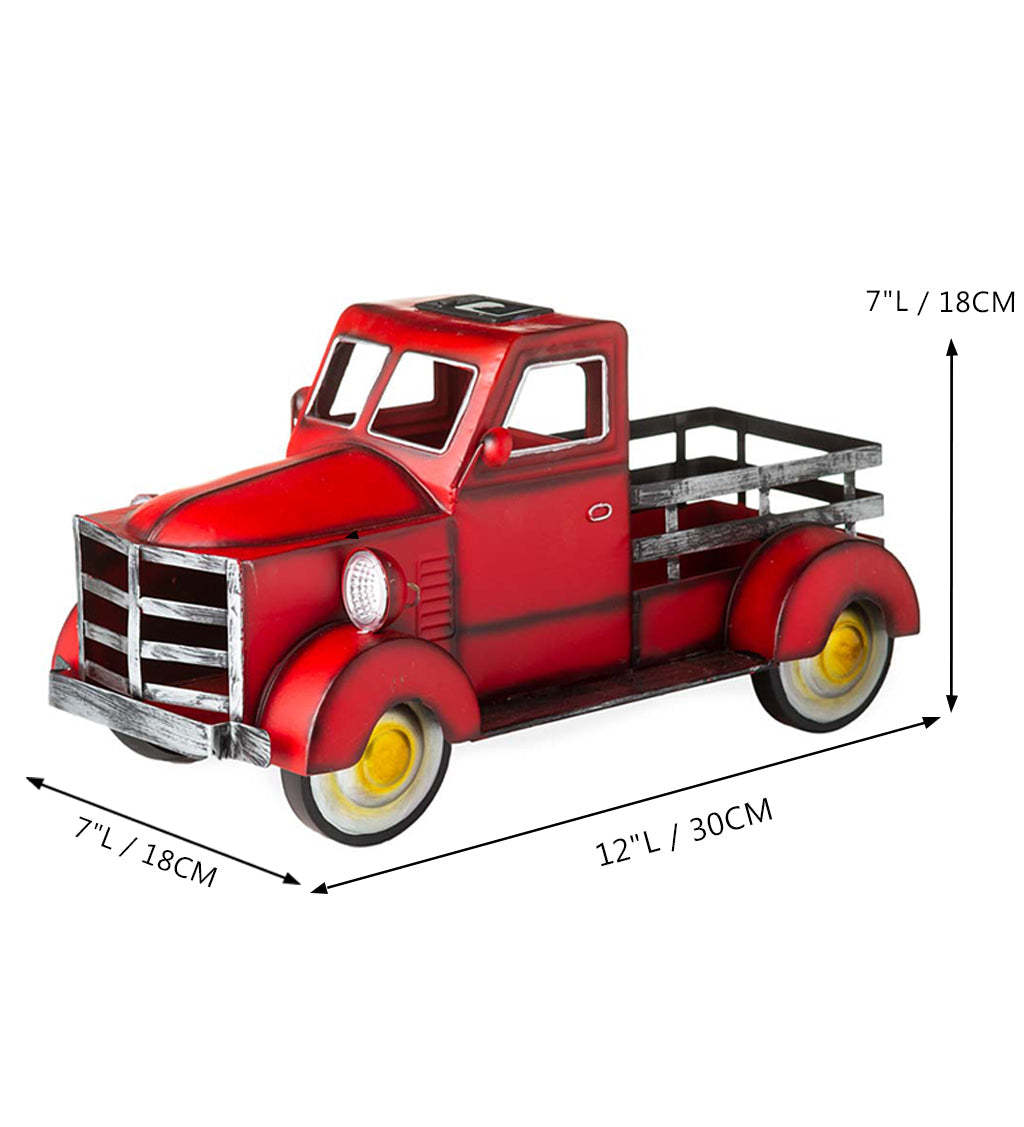 Retro Style Solar Pickup Truck Garden Decoration-xinru