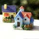 Mini Fairy Garden Miniature Resin Thatched House Micro Dollhouse Ornamen-xinru