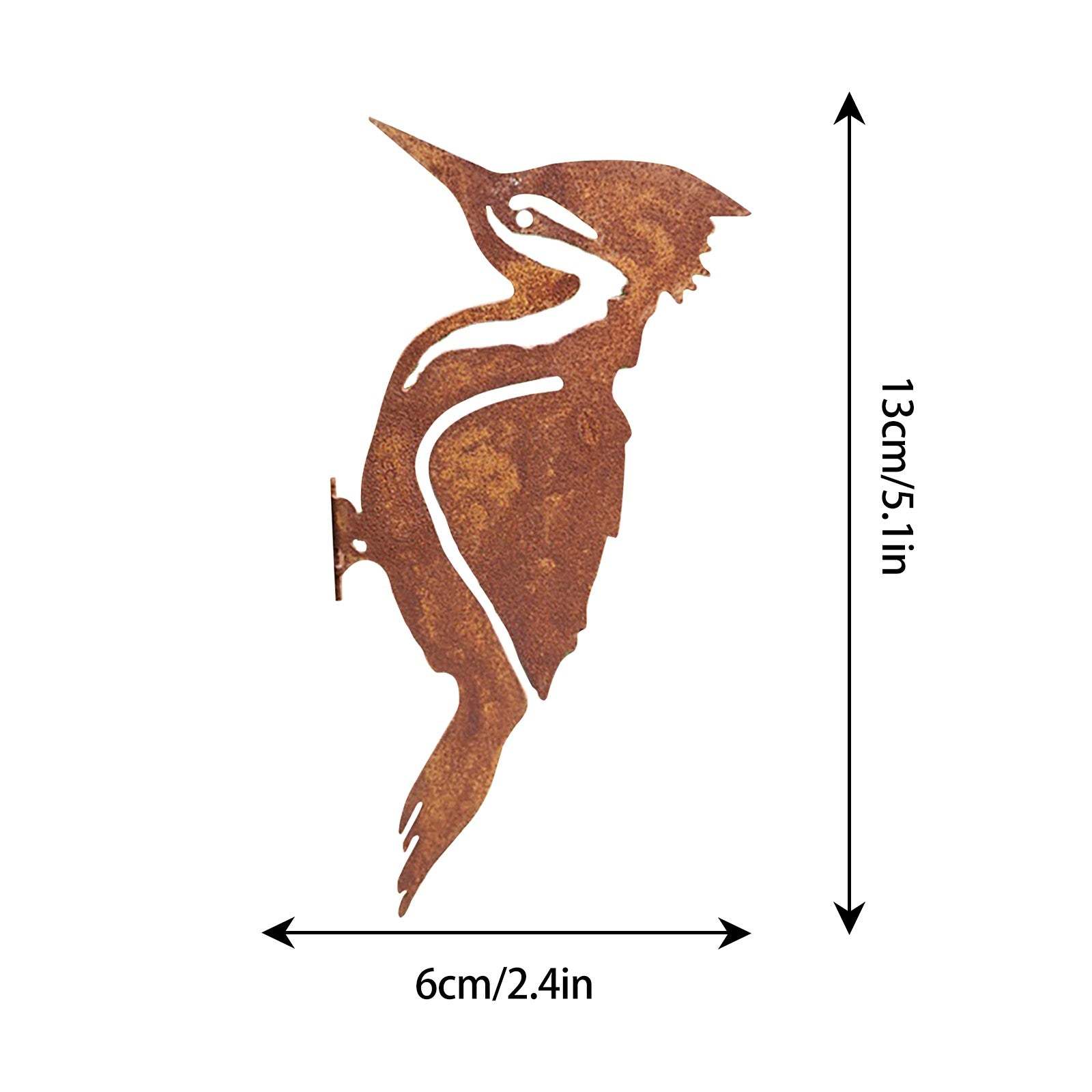 Rusty Metal Woodpecker Silhouette Garden Fence Decoration-xinru