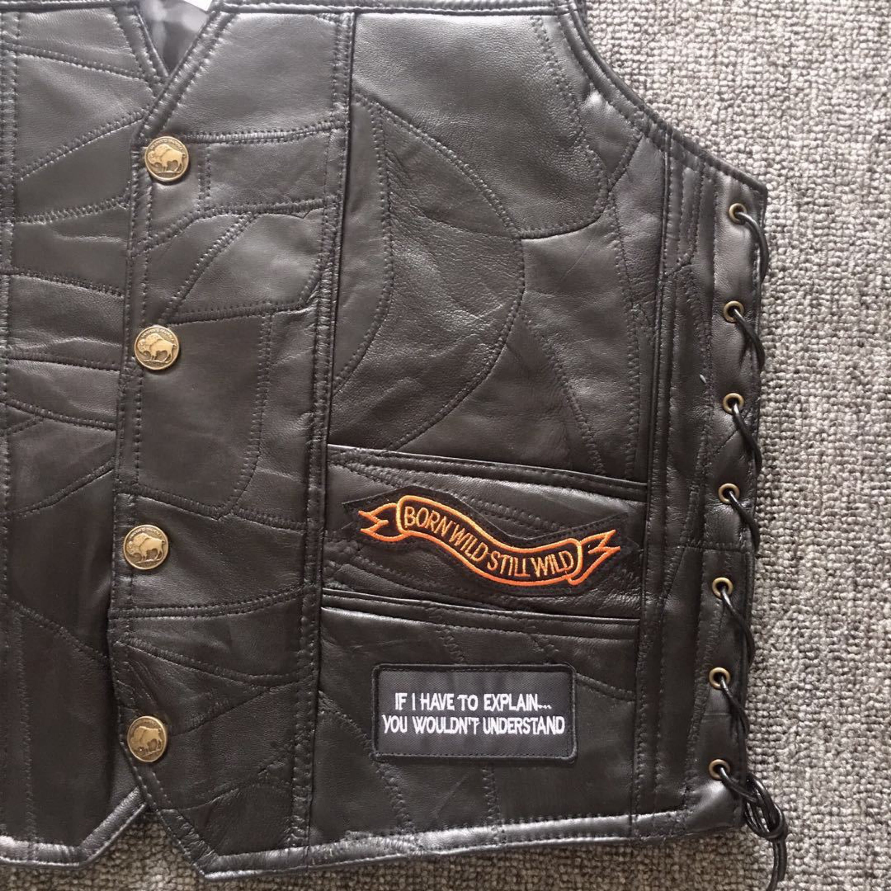 Motorcycle Leather Vest Embroidery Live To Ride-xinru shop