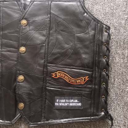 Motorcycle Leather Vest Embroidery Live To Ride-xinru shop