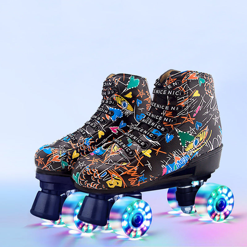 Colorful Graffiti Roller Skates-xinru shop