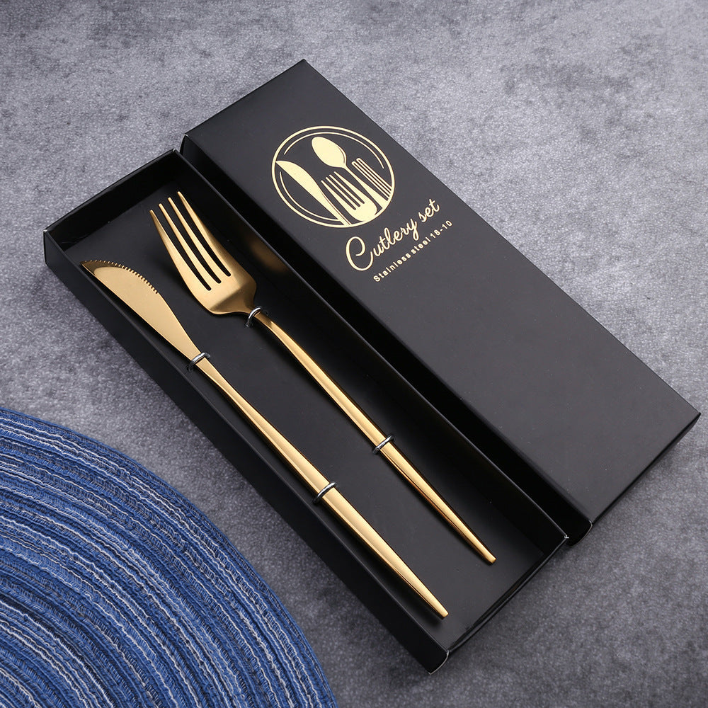 Stainless Steel Portuguese Chopsticks Spoon Fork Knife Western Tableware-xinru