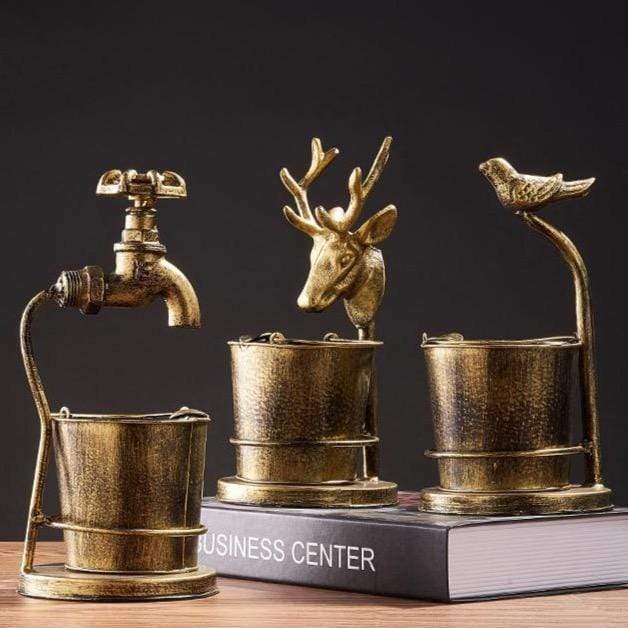 Retro Iron Ashtray Faucet Deer Bird-xinru shop