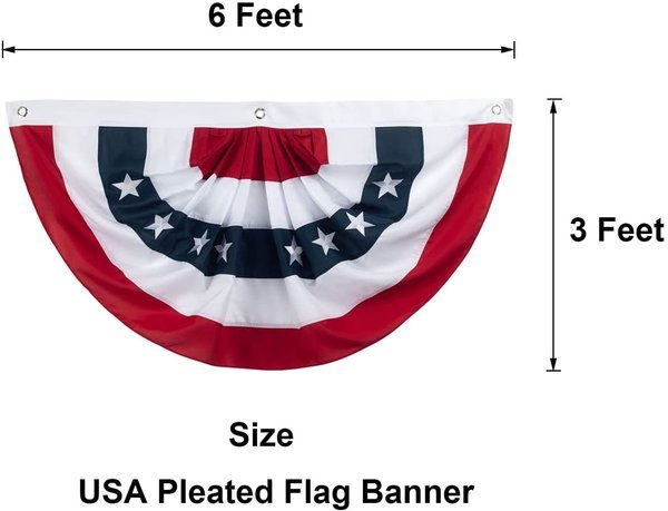 USA Pleated Fan Flag Half Fan Banner Flag Patriotic For Independence Day-xinru
