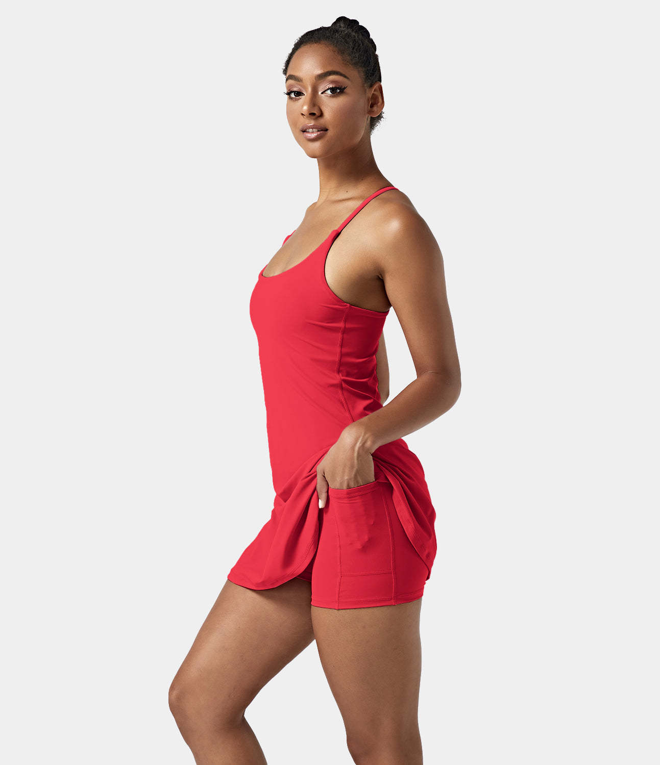 Women's Exercise Workout Dress With Phone Pocket-xinru shop