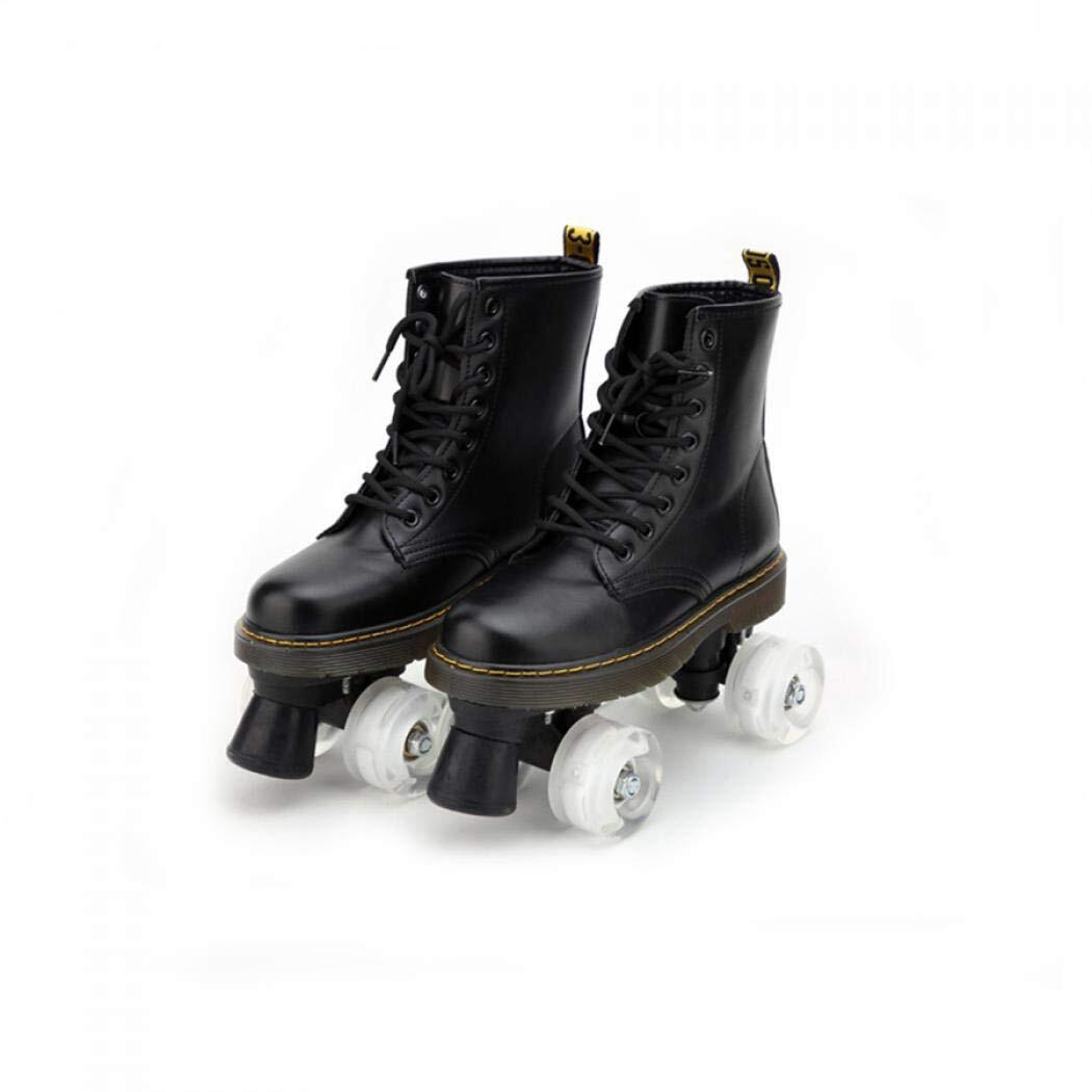 Black Flash Roller Skates Leather Martens Skates-xinru shop
