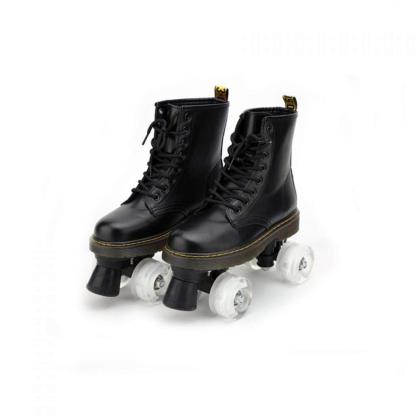Black Flash Roller Skates Leather Martens Skates-xinru shop