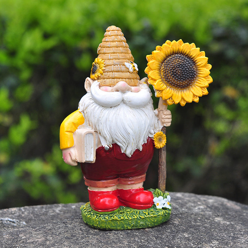 Bee Keeper Gnome With Sunflower Sign-xinru