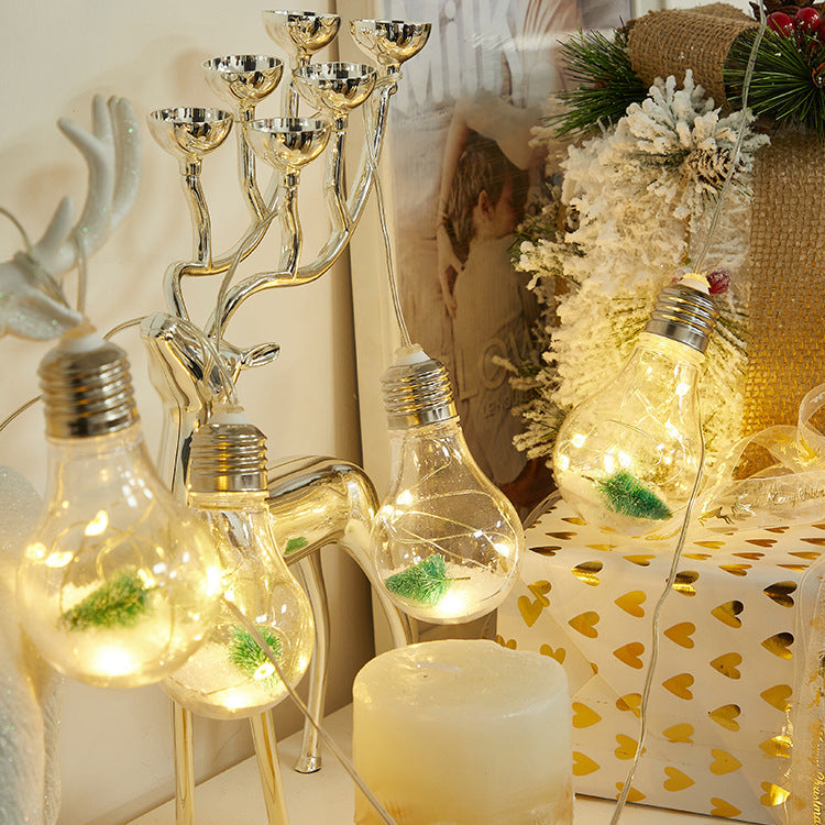 Christmas Fillable DIY Ornament Crystal Bulb LED String Light-xinru