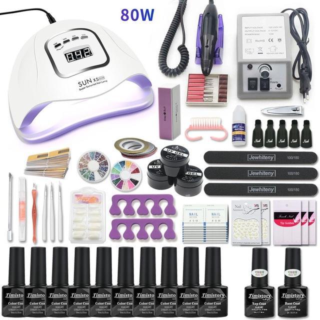 Acrylic Nail Kit Nail Drill Led Nail Lamp 20000rpm-xinru