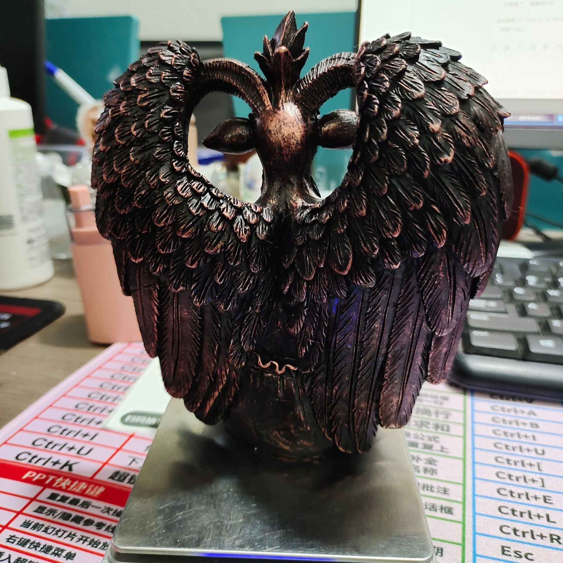 Satanic Idol Baphomet Sculpture Sitting Meditation Magic Goat-xinru