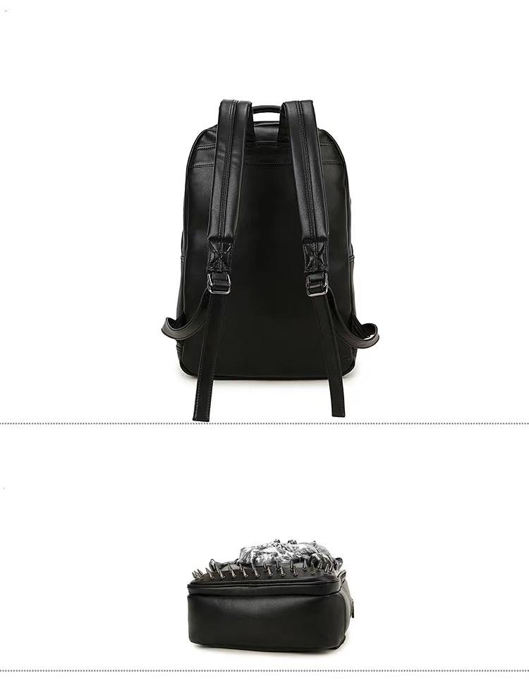 3D Leather Skull Backpack-xinru shop