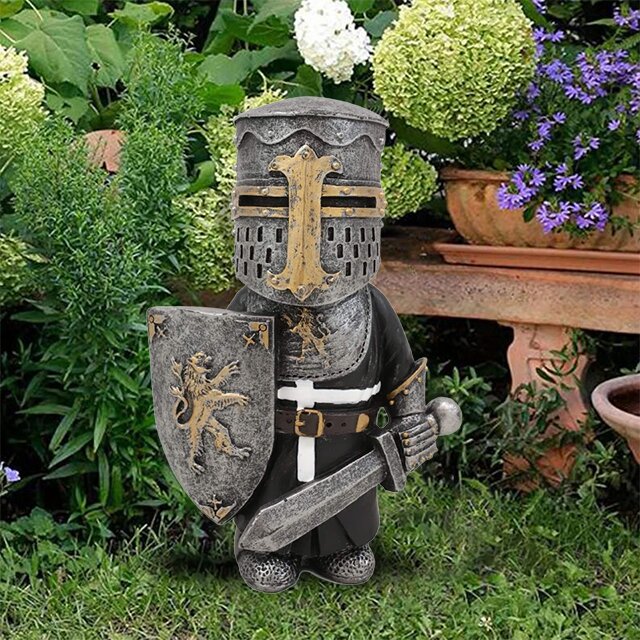 Knight Gnome Guard Resin Sculpture Ornament-xinru