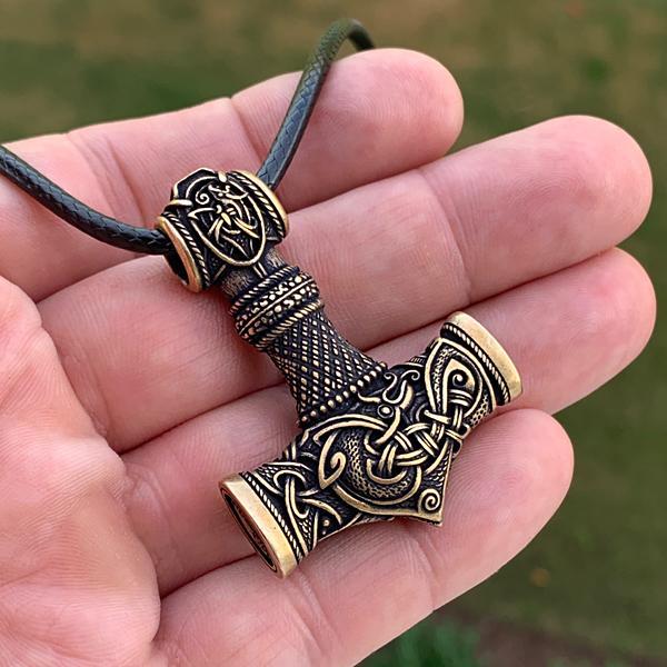 Midgard Mjolnir - Bronze or Sterling Silver-xinru shop