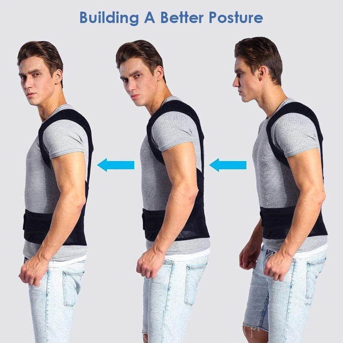 Men  Adjustable Back Posture Corrector Low Support Shoulder Brace-xinru