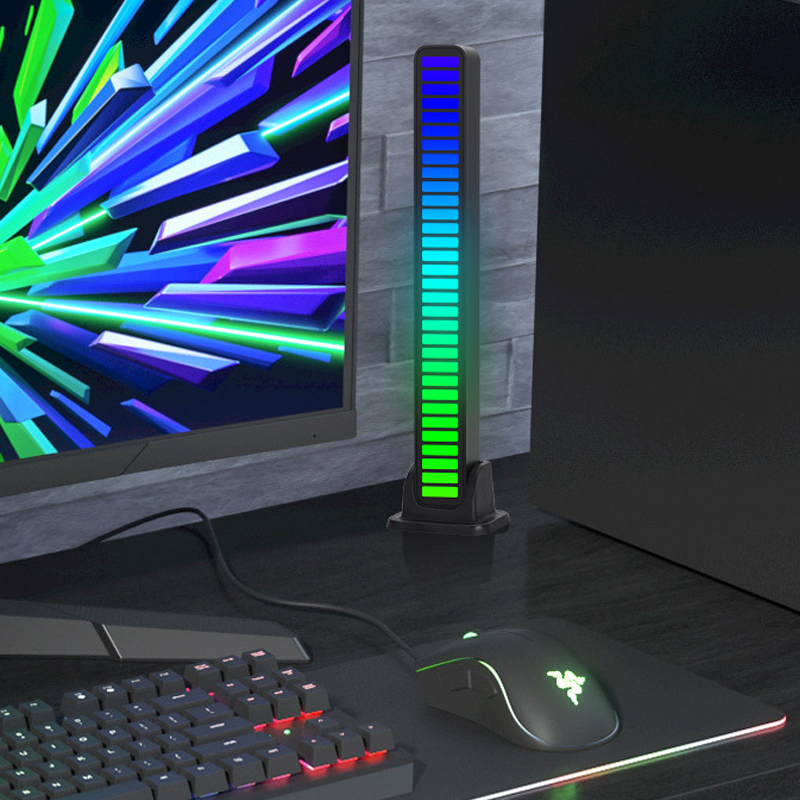 32 Bit LED Sound Control Pickup Rhythm Lights Ambient Voice Activated Light Bar-xinru