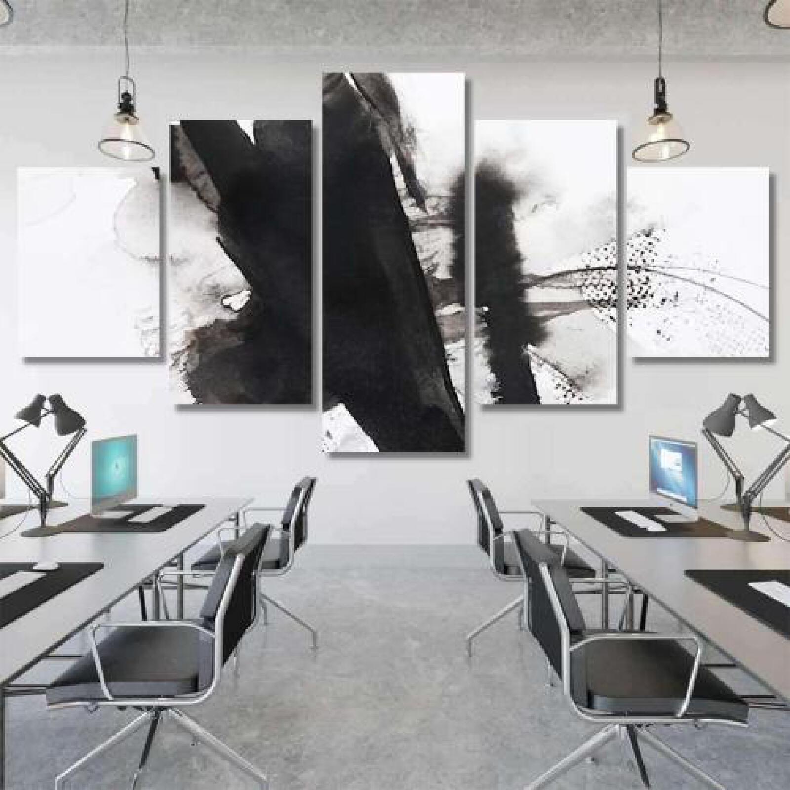Black White Abstract Brush Painting-xinru shop