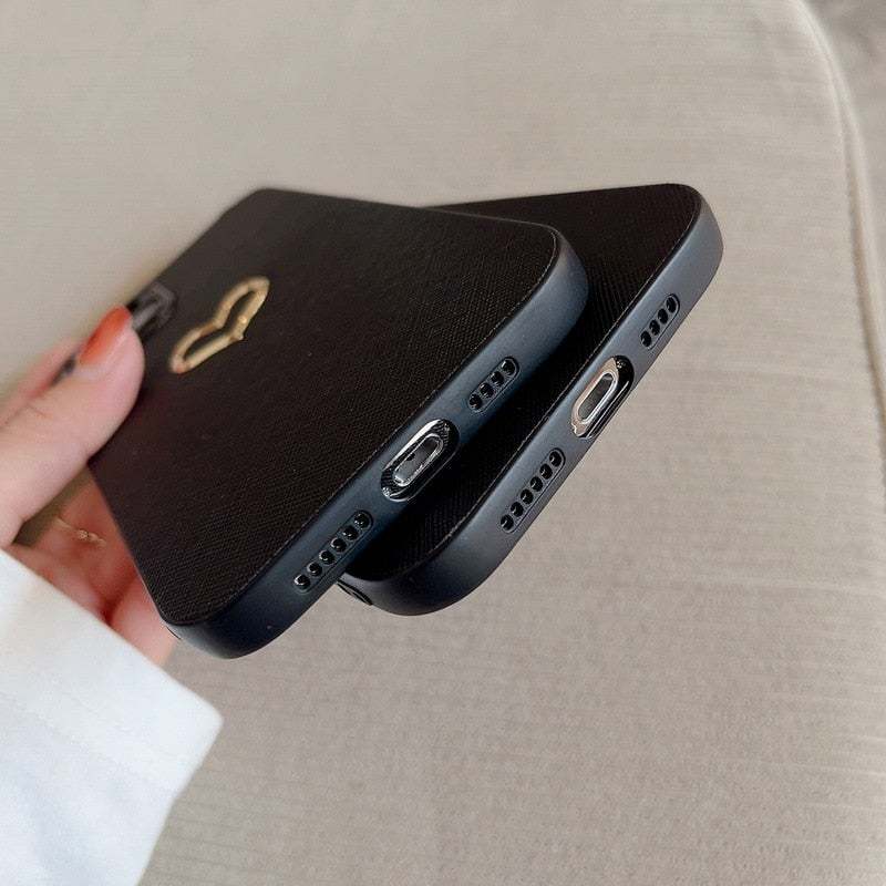 Shockproof 3D Gold Heart Case-xinru