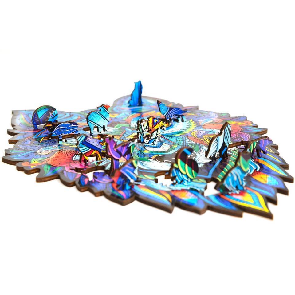 Wooden Jigsaw Puzzle Majestic Wolf With Box-xinru