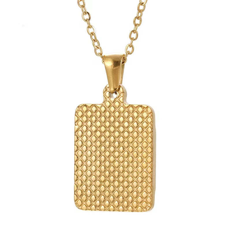 Initial Medallion Letter Gold Pendant Necklace-xinru