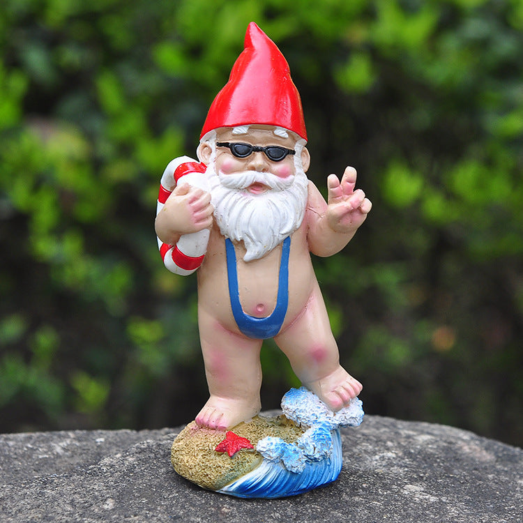 Summer Surf Gnome Garden Statue Little Resin Dwarf-xinru