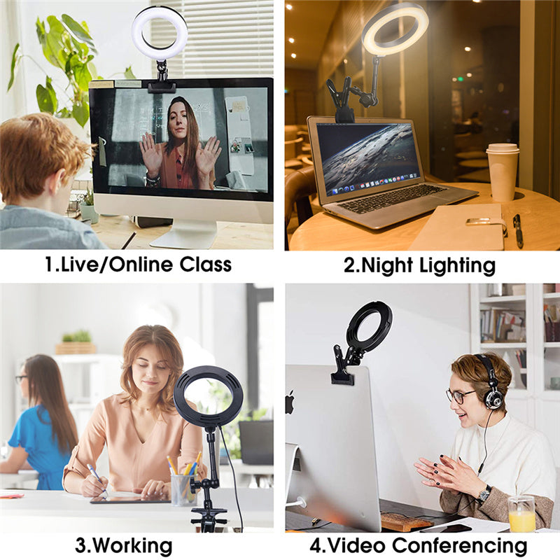 6" Ring Light With Tripod For Computer Laptop Desktop-xinru