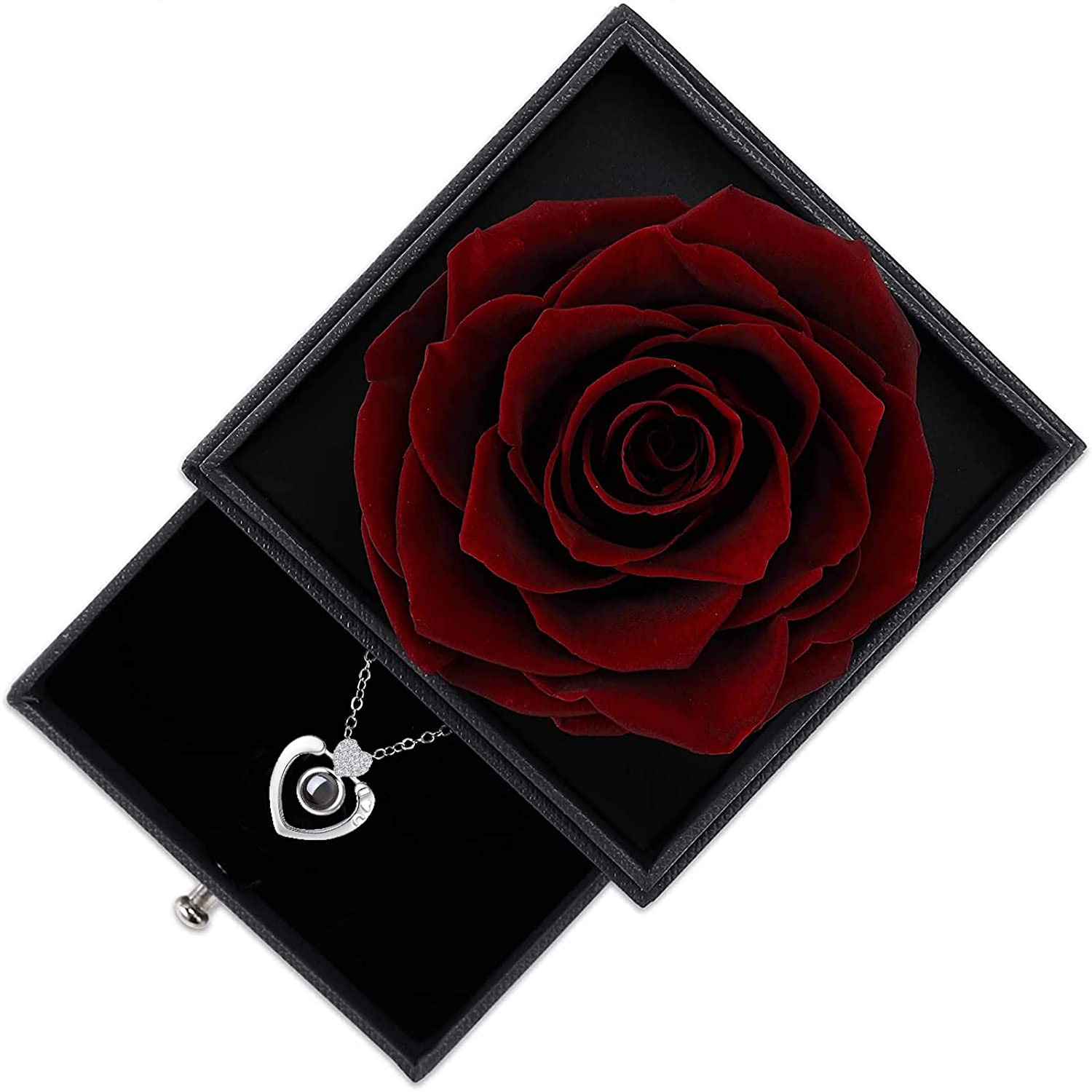 Mother's Day Gift Rose I Love You Necklace In 100 Languages-xinru