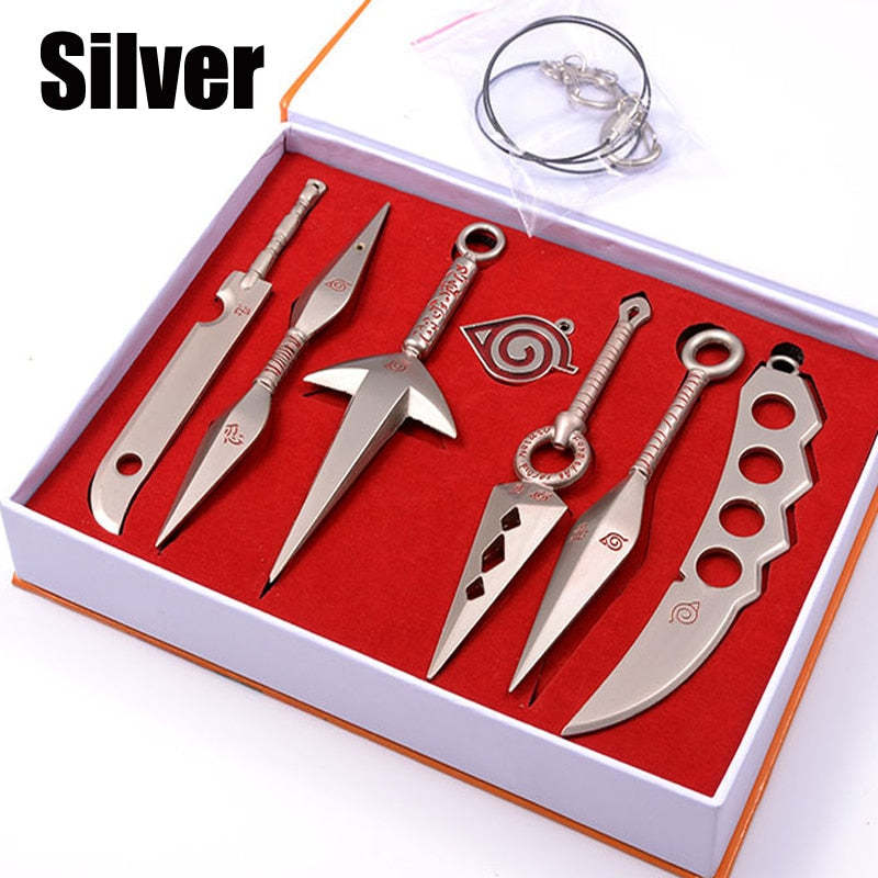 Naruto Armor Metal Cosplay Props Kakashi Madara Sword Set Pendant Dagger Dart-xinru