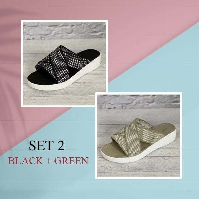 Women's Up-gradation-Stretch Cross Slide Sandals-xinru