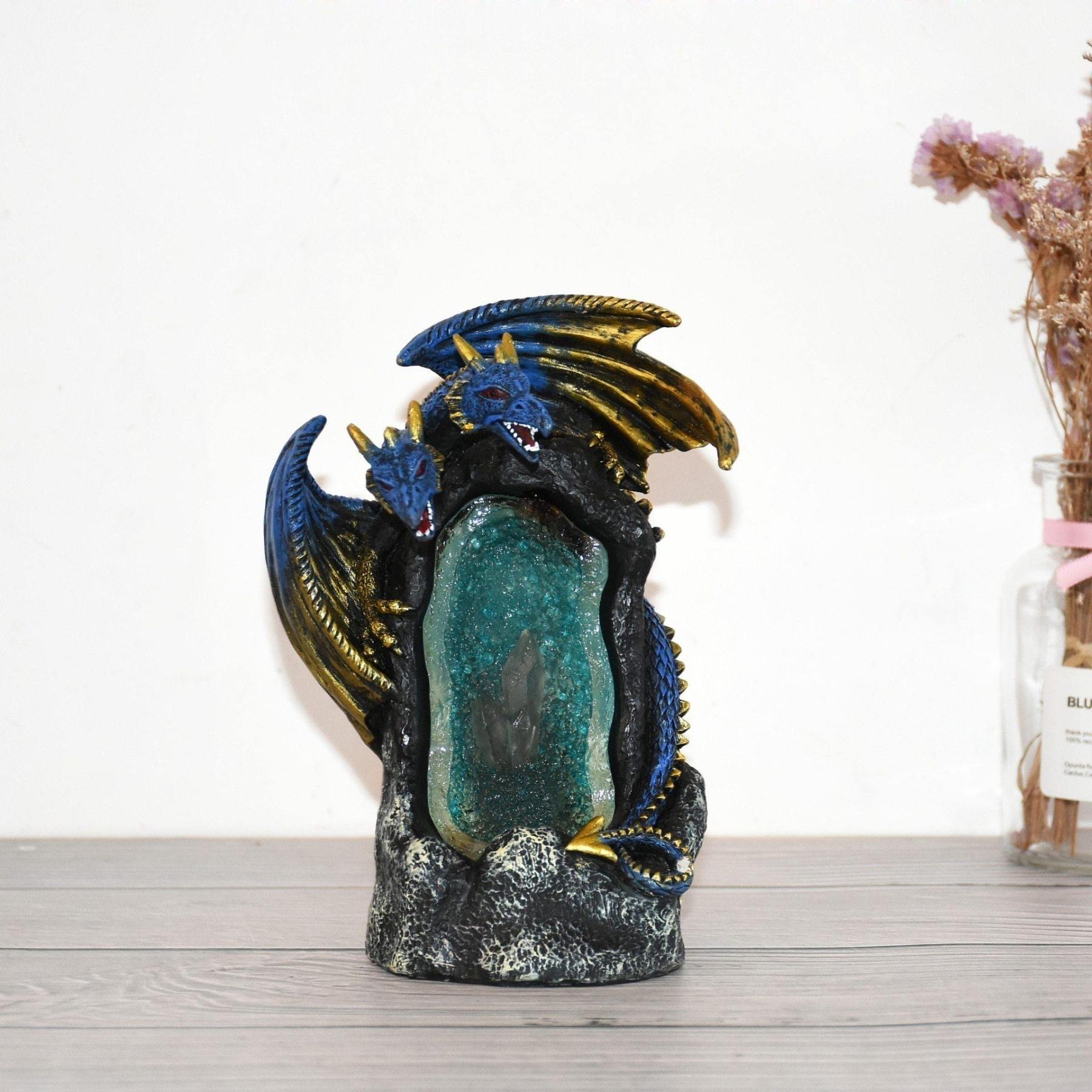 Crystal Cavern Dragon LED Backflow Incense Burner Nightlight-xinru