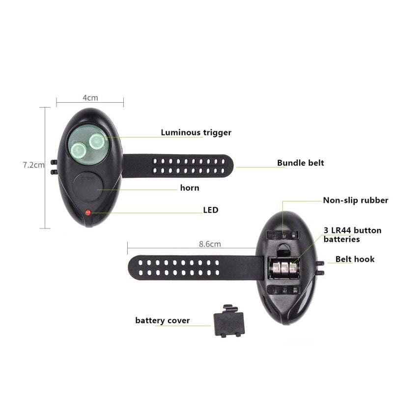 Loud Electronic Buzzer Fish Bite Siren Indicator With LED Light-xinru