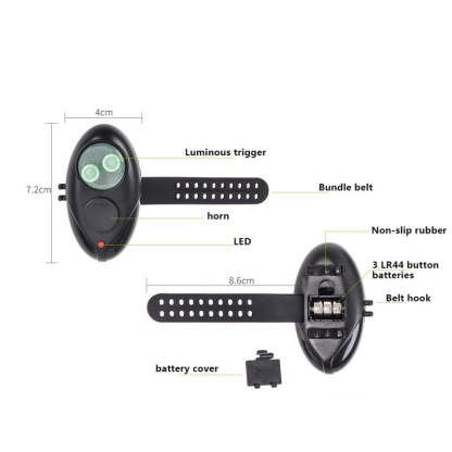 Loud Electronic Buzzer Fish Bite Siren Indicator With LED Light-xinru