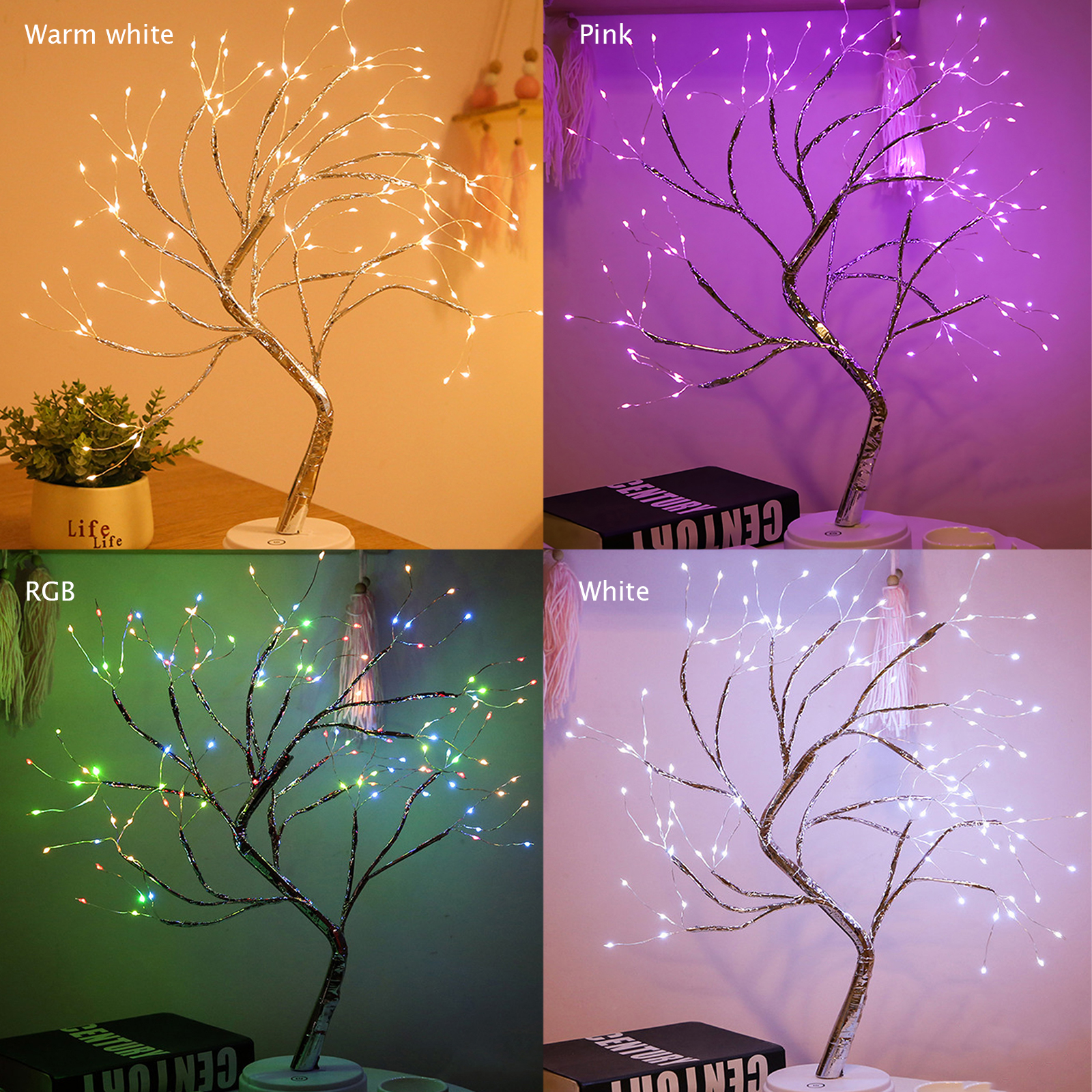LED Artificial Twig Tree Light Tabletop Bonsai Lamp-xinru