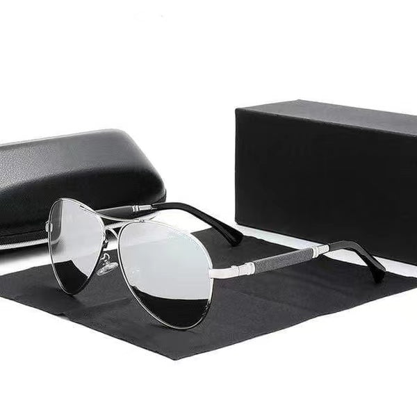 Titanium Alloy Sunglasses Polarized Pilot Mirror Eyewear-xinru