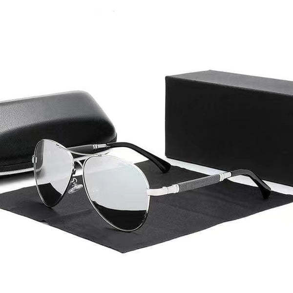 Titanium Alloy Sunglasses Polarized Pilot Mirror Eyewear-xinru